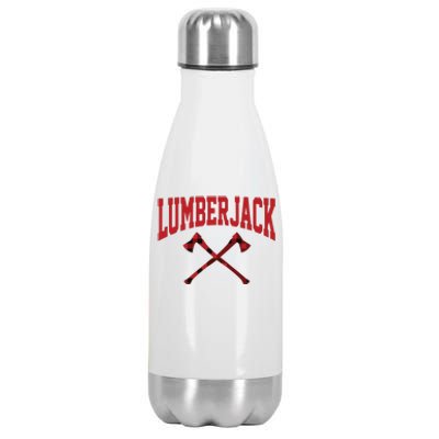 Lumberjack Woodworker Arborist Axe Flannel Stainless Steel Insulated Water Bottle