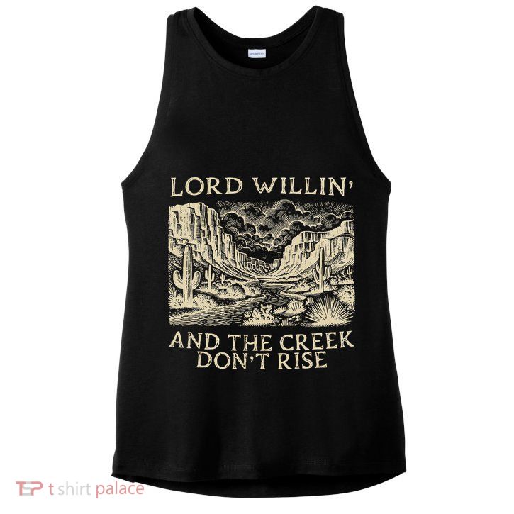 Lord Willing And The Creek DonT Rise Ladies PosiCharge Tri-Blend Wicking Tank