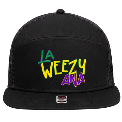 La Weezy Ana Mardi Gras 7 Panel Mesh Trucker Snapback Hat