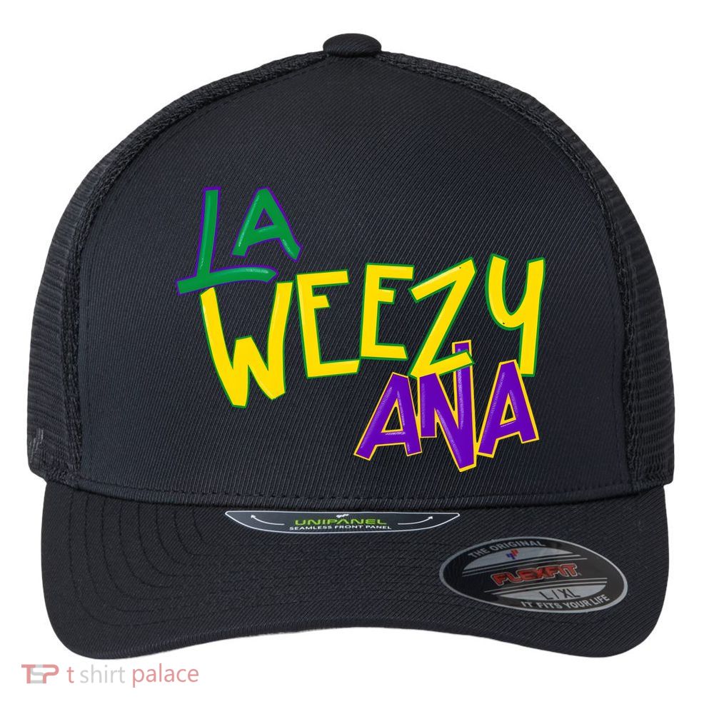 La Weezy Ana Mardi Gras Flexfit Unipanel Trucker Cap