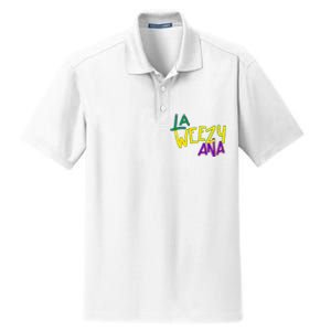 La Weezy Ana Mardi Gras Dry Zone Grid Polo