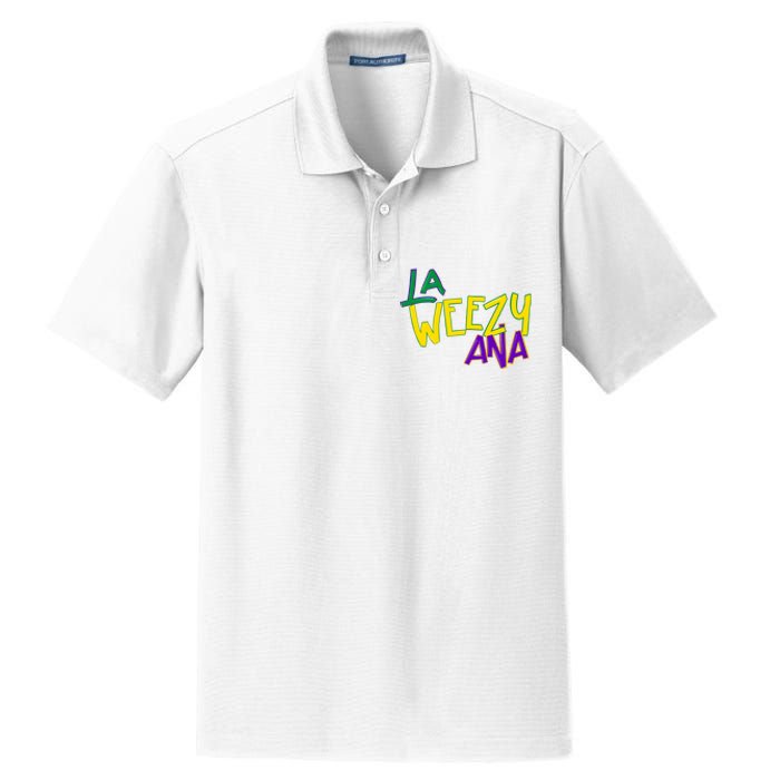 La Weezy Ana Mardi Gras Dry Zone Grid Polo