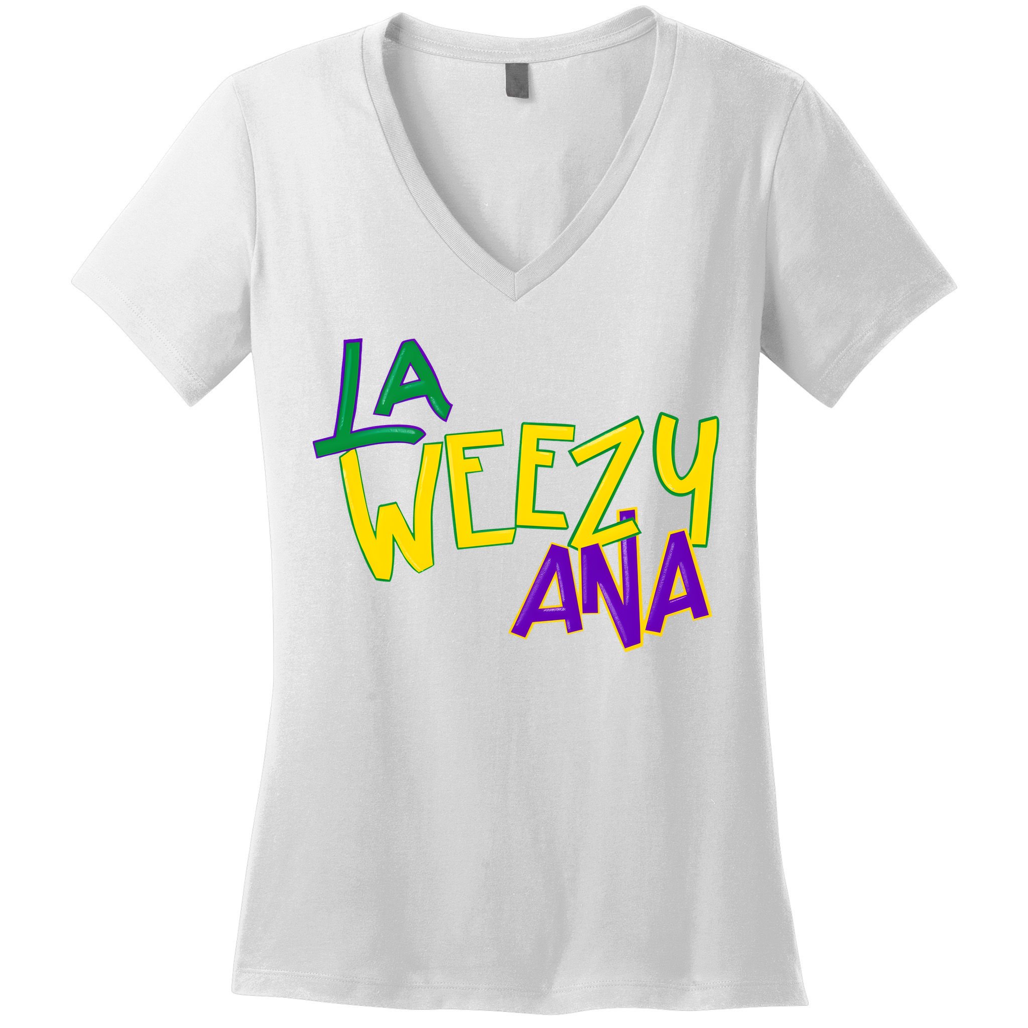 La Weezy Ana Mardi Gras Women's V-Neck T-Shirt
