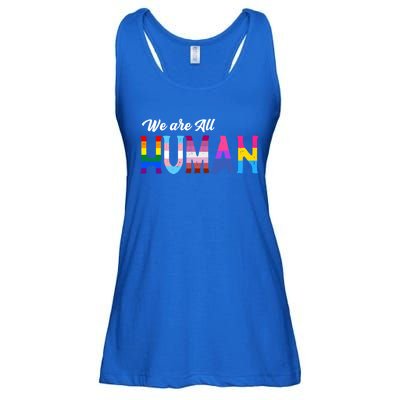 Lgbtq We Are All Hu Gift Ladies Essential Flowy Tank