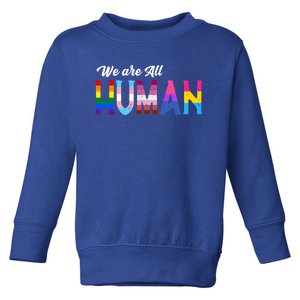 Lgbtq We Are All Hu Gift Toddler Sweatshirt