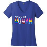 Lgbtq We Are All Hu Gift Women's V-Neck T-Shirt