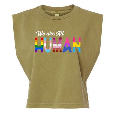 Lgbtq We Are All Hu Gift Garment-Dyed Women's Muscle Tee