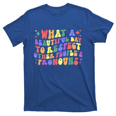 Lgbt What A Beautiful Day To Respect Other Peoples Pronouns Great Gift T-Shirt