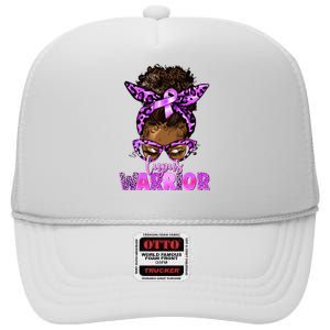 Lupus Warrior Afro Messy Bun Black Women Lupus Awareness High Crown Mesh Back Trucker Hat