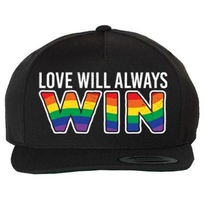 Love Will Always Win Homo Supporter Acceptance Heart Gift Wool Snapback Cap