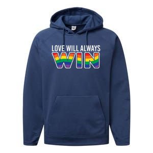 Love Will Always Win Homo Supporter Acceptance Heart Gift Performance Fleece Hoodie