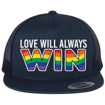 Love Will Always Win Homo Supporter Acceptance Heart Gift Flat Bill Trucker Hat