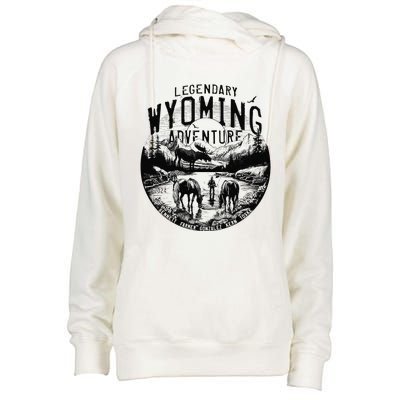 Legendary Wyoming Adventure 2024 Womens Funnel Neck Pullover Hood