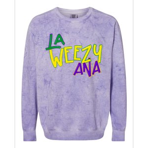 La Weezy Ana Mardi Gras Louisiana Fat Tuesday Colorblast Crewneck Sweatshirt