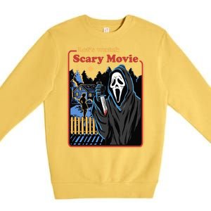 Let's Watch A Scary Movie Funny Halloween Premium Crewneck Sweatshirt