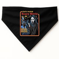 Let's Watch A Scary Movie Funny Halloween USA-Made Doggie Bandana