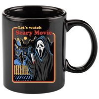 Let's Watch A Scary Movie Funny Halloween 11oz C Handle Ceramic Mug