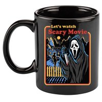 Let's Watch A Scary Movie Funny Halloween 11oz C Handle Ceramic Mug