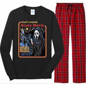 Let's Watch A Scary Movie Funny Halloween Long Sleeve Pajama Set