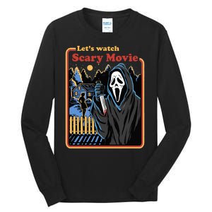 Let's Watch A Scary Movie Funny Halloween Tall Long Sleeve T-Shirt