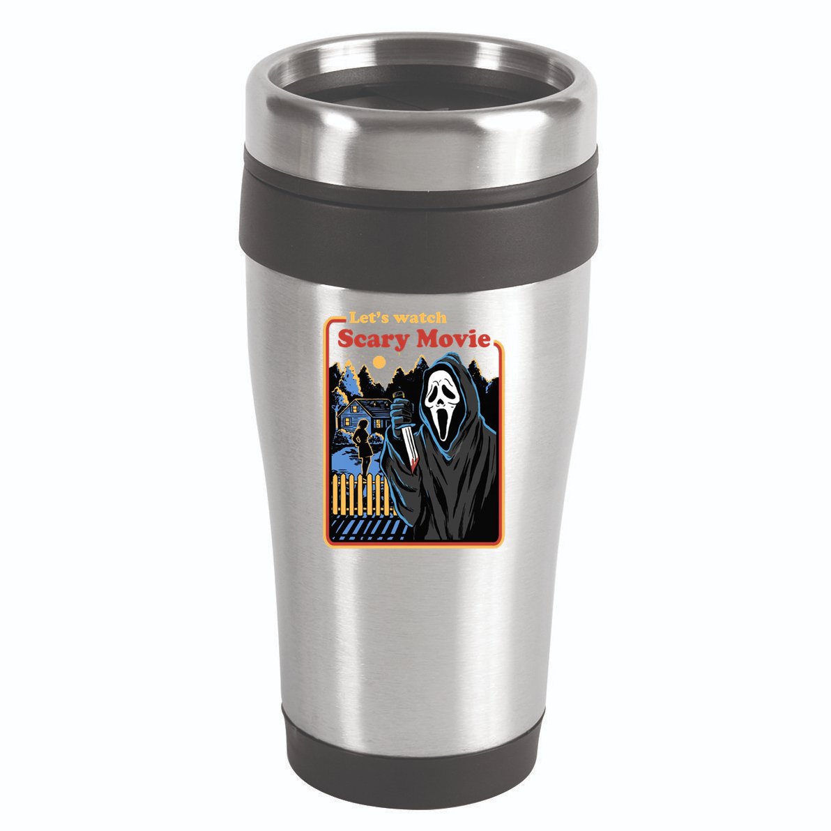 Let's Watch A Scary Movie Funny Halloween 16oz Travel Tumbler