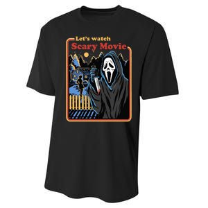 Let's Watch A Scary Movie Funny Halloween Performance Sprint T-Shirt