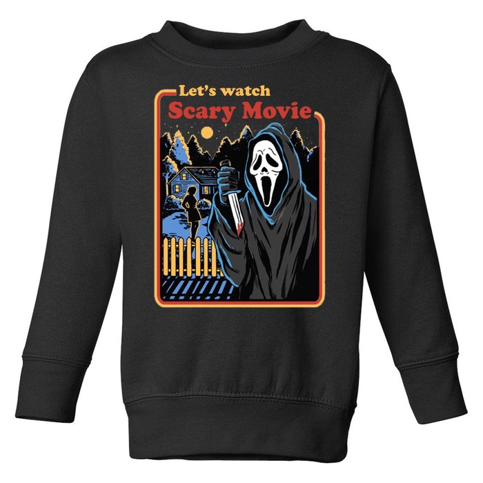 Let's Watch A Scary Movie Funny Halloween Toddler Sweatshirt