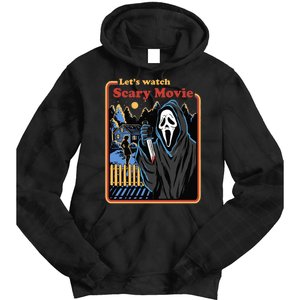 Let's Watch A Scary Movie Funny Halloween Tie Dye Hoodie