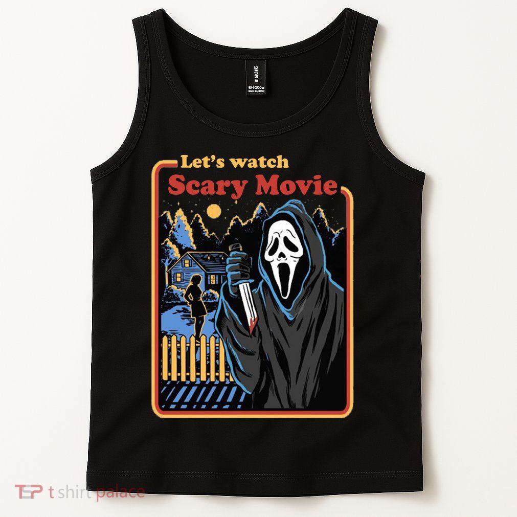 Let's Watch A Scary Movie Funny Halloween Tank Top