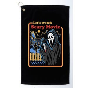 Let's Watch A Scary Movie Funny Halloween Platinum Collection Golf Towel