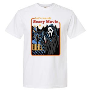 Let's Watch A Scary Movie Funny Halloween Garment-Dyed Heavyweight T-Shirt