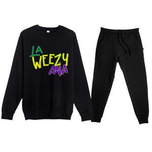 La Weezy Ana Mardi Gras Louisiana Fat Tuesday Premium Crewneck Sweatsuit Set