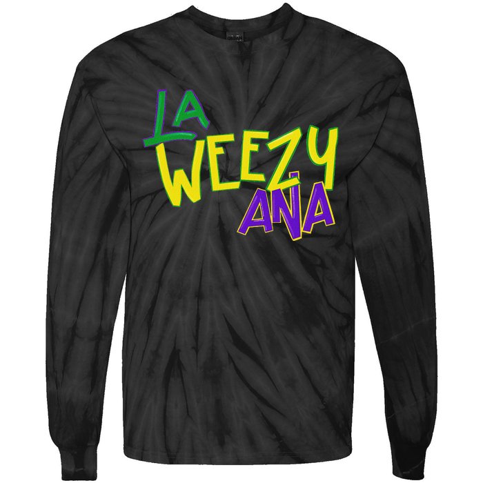 La Weezy Ana Mardi Gras Louisiana Fat Tuesday Tie-Dye Long Sleeve Shirt