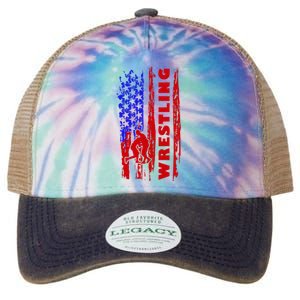 Love Wrestling American Flag Wrestling Coaches Legacy Tie Dye Trucker Hat