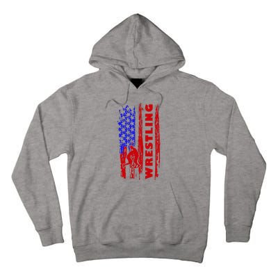 Love Wrestling American Flag Wrestling Coaches Tall Hoodie