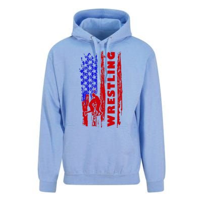 Love Wrestling American Flag Wrestling Coaches Unisex Surf Hoodie