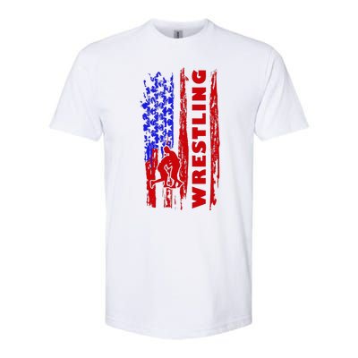 Love Wrestling American Flag Wrestling Coaches Softstyle CVC T-Shirt