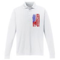 Love Wrestling American Flag Wrestling Coaches Performance Long Sleeve Polo