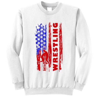 Love Wrestling American Flag Wrestling Coaches Sweatshirt