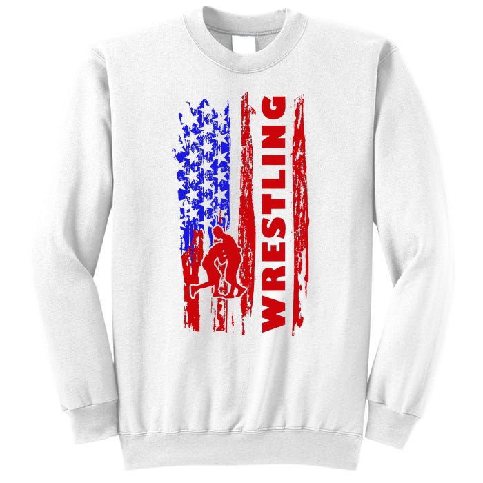 Love Wrestling American Flag Wrestling Coaches Sweatshirt