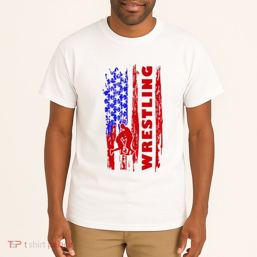 Love Wrestling American Flag Wrestling Coaches Tall T-Shirt