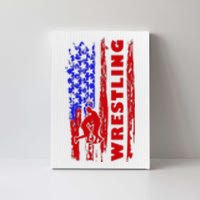 Love Wrestling American Flag Wrestling Coaches Canvas