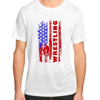 Love Wrestling American Flag Wrestling Coaches Adult ChromaSoft Performance T-Shirt