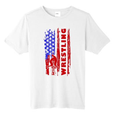 Love Wrestling American Flag Wrestling Coaches Tall Fusion ChromaSoft Performance T-Shirt