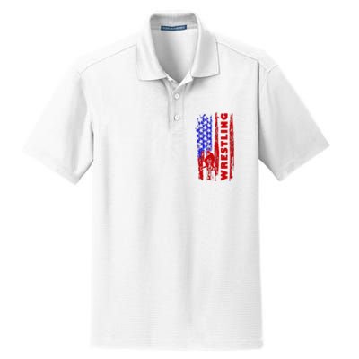 Love Wrestling American Flag Wrestling Coaches Dry Zone Grid Polo