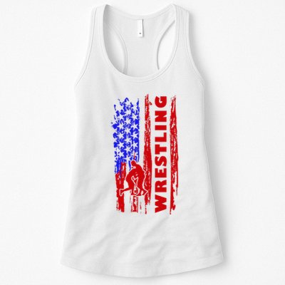 Love Wrestling American Flag Wrestling Coaches Womens Tank Top