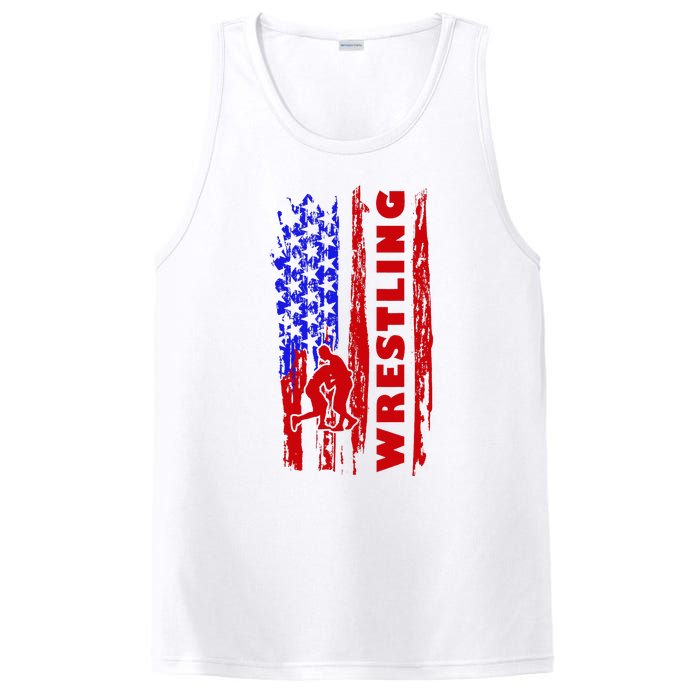 Love Wrestling American Flag Wrestling Coaches PosiCharge Competitor Tank