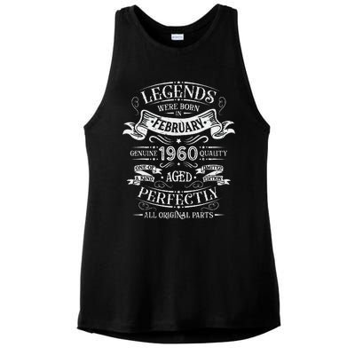 Legends Were Born In February 1960 Birthday Gift Ladies PosiCharge Tri-Blend Wicking Tank