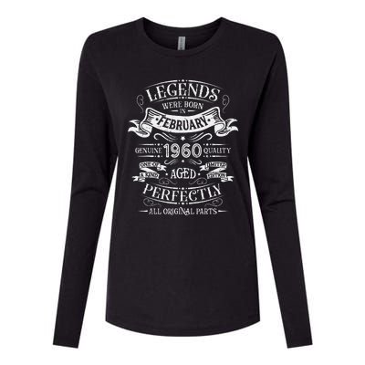 Legends Were Born In February 1960 Birthday Gift Womens Cotton Relaxed Long Sleeve T-Shirt