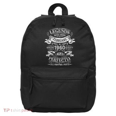 Legends Were Born In February 1960 Birthday Gift 16 in Basic Backpack